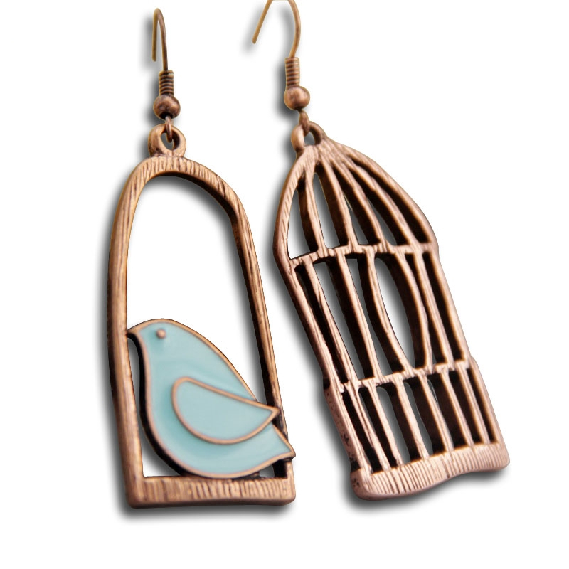 Bird Cage Drop Earring