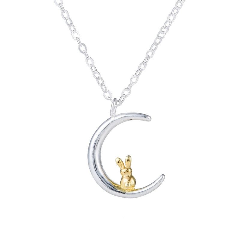 Rabbit On Moon Necklace