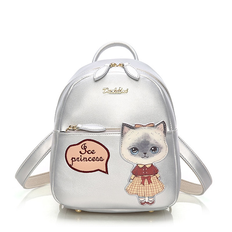 Cute Cat Leather Backpack