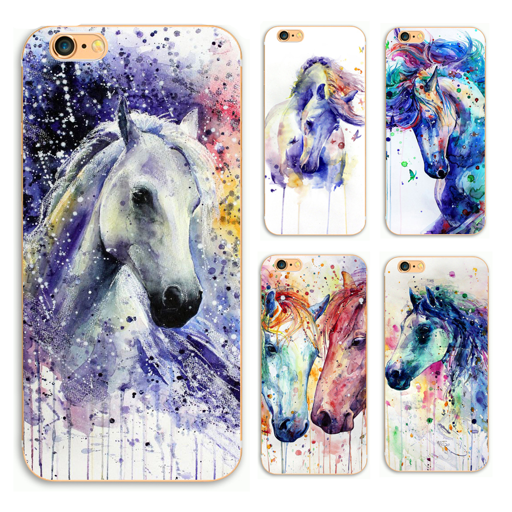 Watercolor Horse Hard Phone Case For Iphone