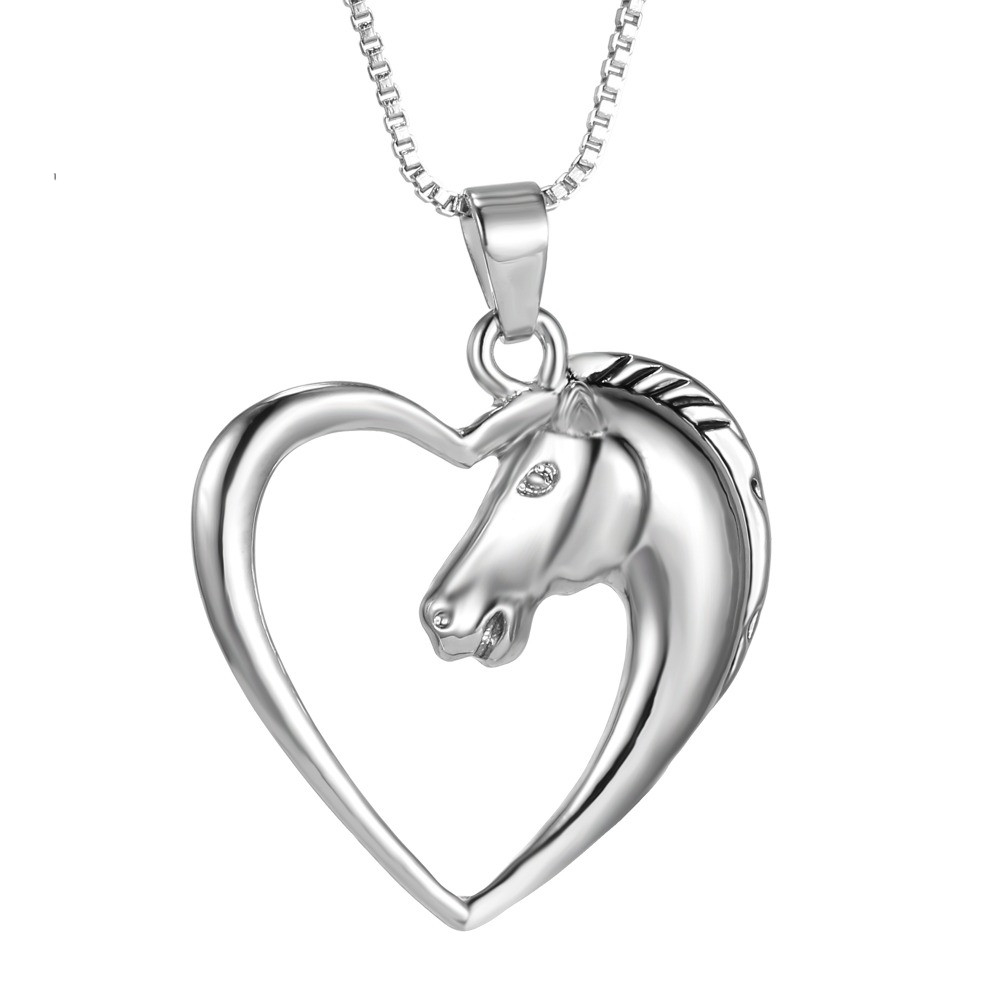 Heart Shaped Horse Necklace
